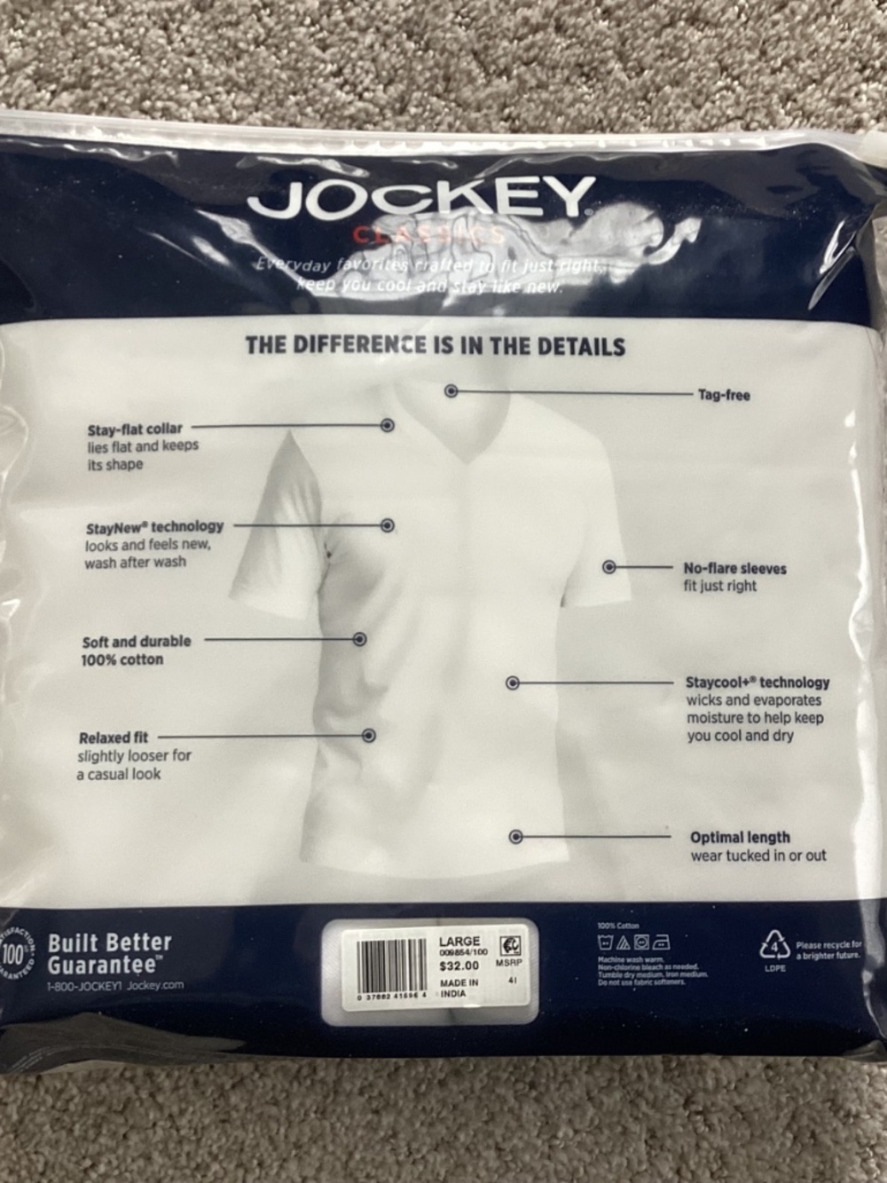 Jockey T Shirt L Total of 8 - Picture 4 of 6